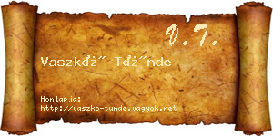 Vaszkó Tünde névjegykártya